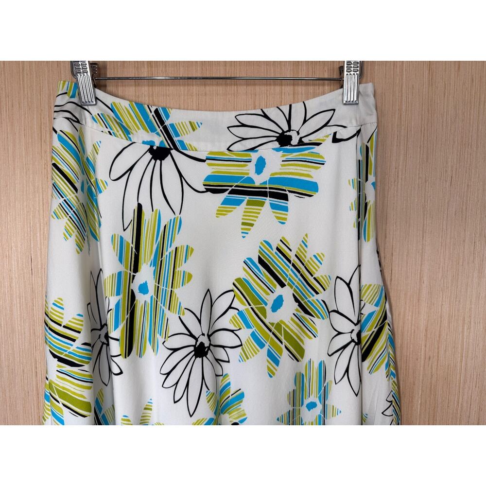 Valerie Stevens 100% Silk Floral Skirt Womens Size 4 Multicolor Event Retro - Picture 3 of 11